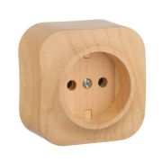 Розетка 1-м ОП Quteo 16А IP20 2P без заземл. без защ. шторок дерево IEK 782270