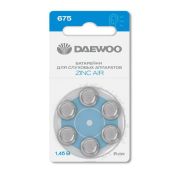 Элемент питания воздушно-цинковый ZA675/PR44 1.45В BL-6 (блист.6шт) для слуховых аппаратов DAEWOO 5060456