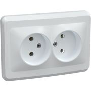 Розетка 2-м СП Вега РС12-2-ВБ без заземл. контакта без защ. штор 10А бел. GENERICA ERV20-K01-10-DM